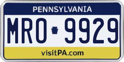 PA license plate MRO9929