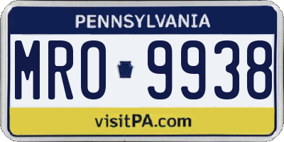 PA license plate MRO9938