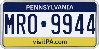 PA license plate MRO9944