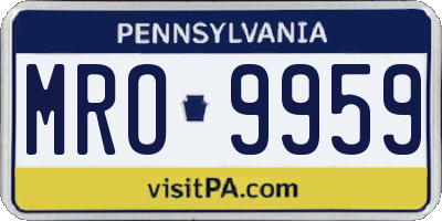 PA license plate MRO9959