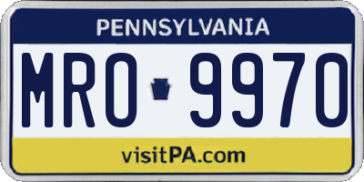 PA license plate MRO9970