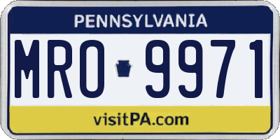 PA license plate MRO9971