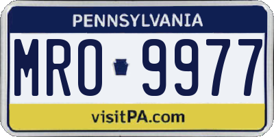 PA license plate MRO9977