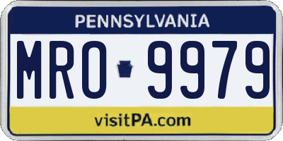 PA license plate MRO9979