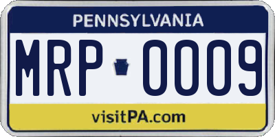 PA license plate MRP0009