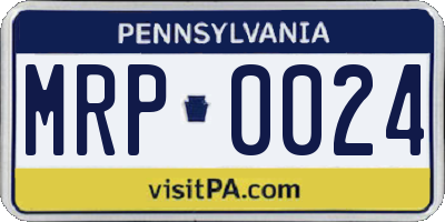 PA license plate MRP0024