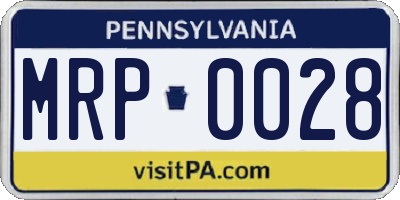 PA license plate MRP0028