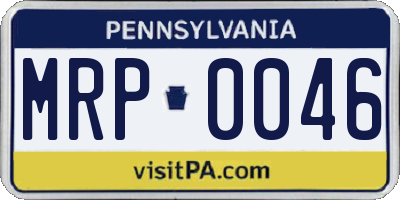 PA license plate MRP0046