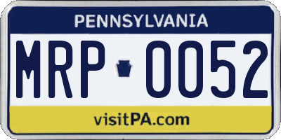 PA license plate MRP0052