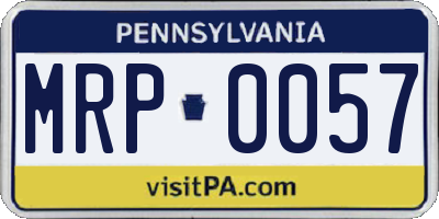 PA license plate MRP0057