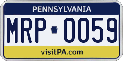 PA license plate MRP0059