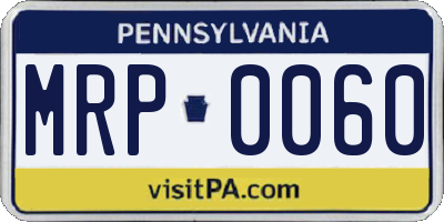 PA license plate MRP0060