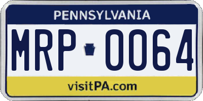 PA license plate MRP0064