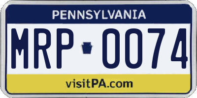 PA license plate MRP0074
