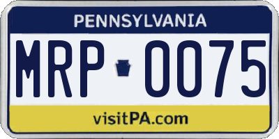 PA license plate MRP0075