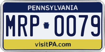 PA license plate MRP0079