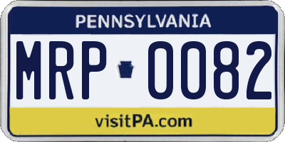 PA license plate MRP0082
