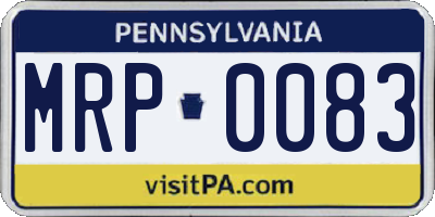 PA license plate MRP0083