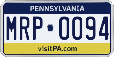 PA license plate MRP0094