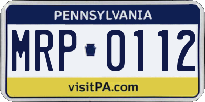 PA license plate MRP0112