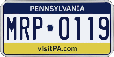 PA license plate MRP0119