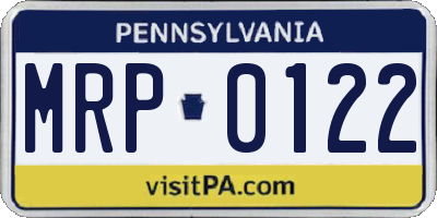 PA license plate MRP0122