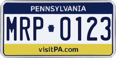 PA license plate MRP0123