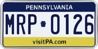 PA license plate MRP0126