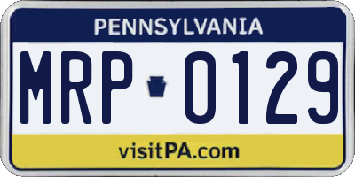 PA license plate MRP0129