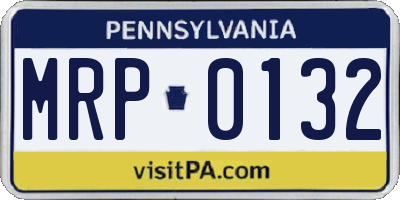 PA license plate MRP0132