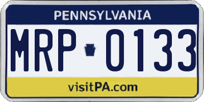 PA license plate MRP0133