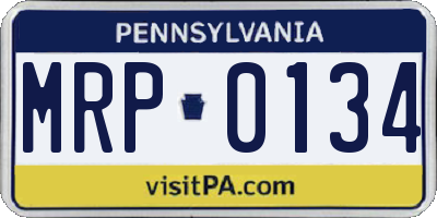 PA license plate MRP0134