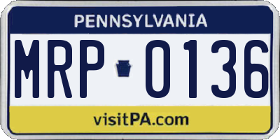 PA license plate MRP0136