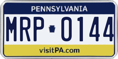 PA license plate MRP0144