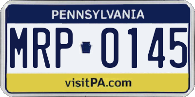 PA license plate MRP0145