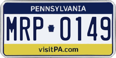 PA license plate MRP0149