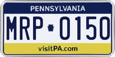 PA license plate MRP0150
