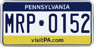 PA license plate MRP0152