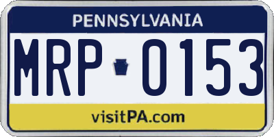 PA license plate MRP0153