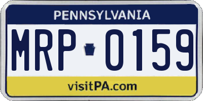 PA license plate MRP0159