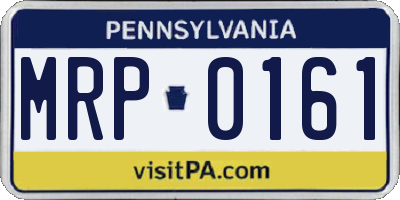 PA license plate MRP0161