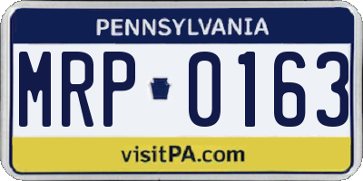 PA license plate MRP0163