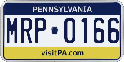 PA license plate MRP0166