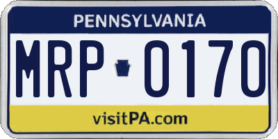 PA license plate MRP0170