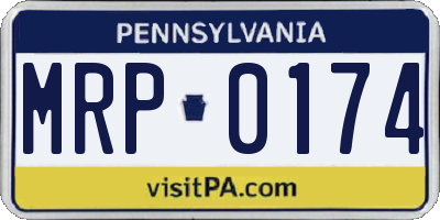 PA license plate MRP0174