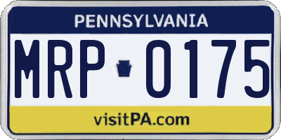 PA license plate MRP0175