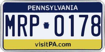 PA license plate MRP0178