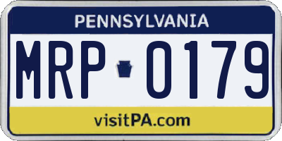 PA license plate MRP0179