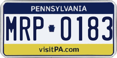 PA license plate MRP0183