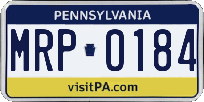 PA license plate MRP0184